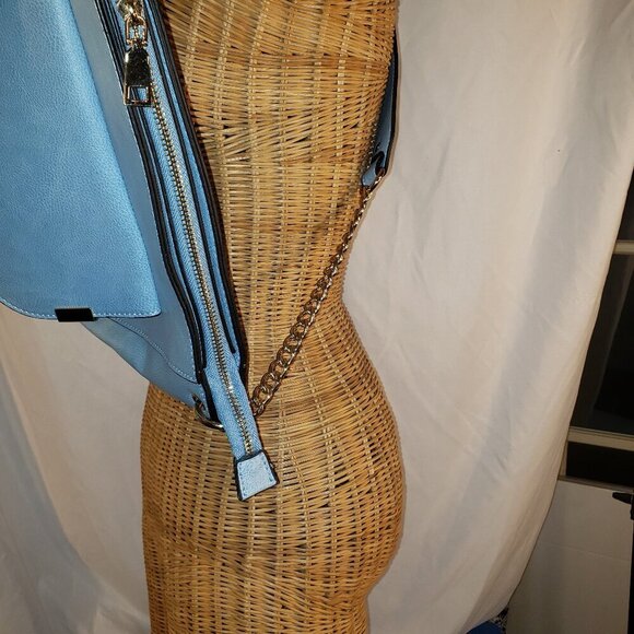 Melie Biaco Women's Vegan Blue Leather Shoulder Bag/Crossbody w/Gold Hardware - Picture 4 of 15